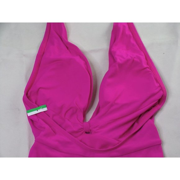 ROBIN PICONE Olivia Knot-Front One Piece Swimsuit Fuchsia Pink 4 NEW - Picture 6 of 7